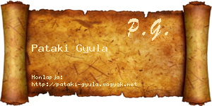 Pataki Gyula névjegykártya